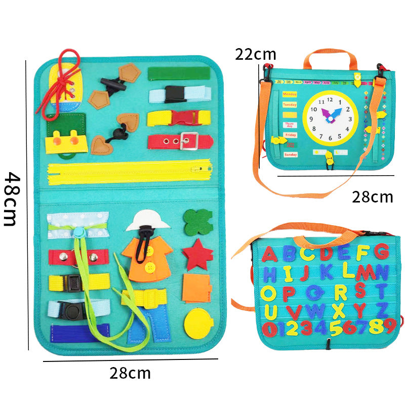 ⭐ Busy Book Montessori para Niños 1–5 Años | Libro Sensorial de Fieltro, Actividades de Vestir y Abotonar | Juguete Educativo Portátil, Viajes y Preescolar