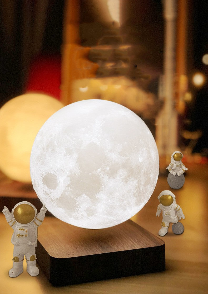 Lámpara Levitante Luna/Tierra con LED – Luz Nocturna Flotante con Control Inteligente y Set Decorativo de Astronautas | Regalo Premium