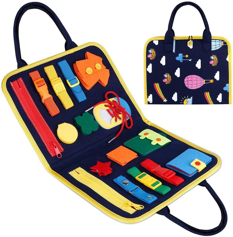 ⭐ Busy Book Montessori para Niños 1–5 Años | Libro Sensorial de Fieltro, Actividades de Vestir y Abotonar | Juguete Educativo Portátil, Viajes y Preescolar