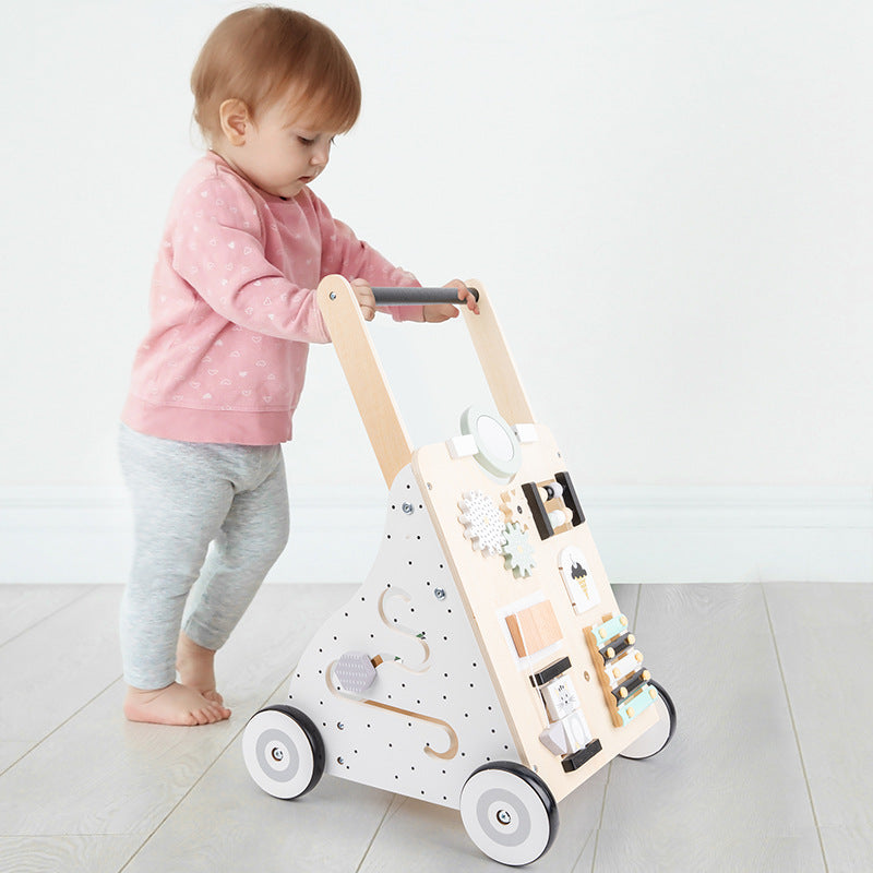 Andador Infantil de Madera Educativo – Carrito de Compras para Bebés y Niños | Juguete de Aprendizaje Temprano