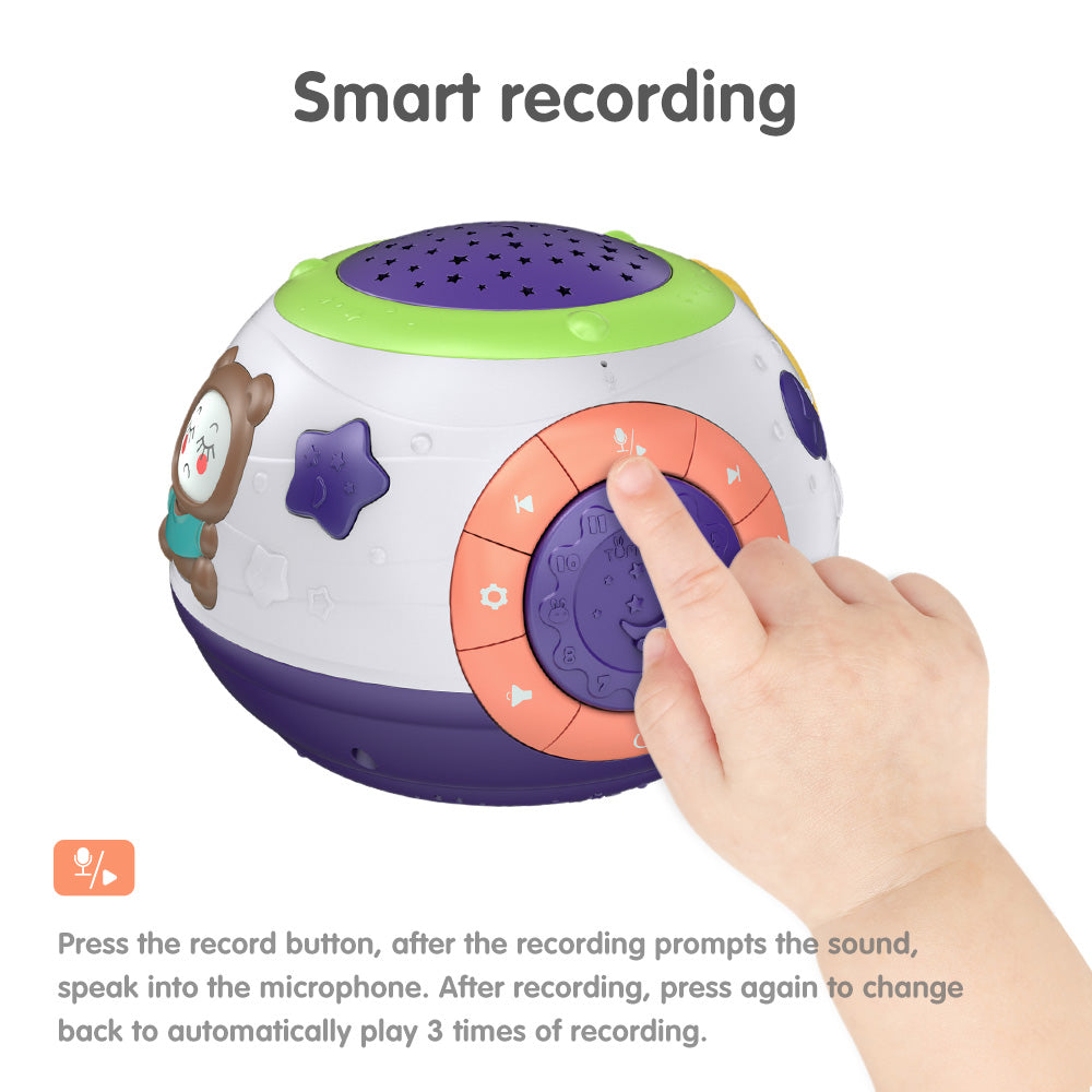 ⭐ Proyector de Luz Nocturna Cielo Estrellado para Niños | Música, Sonidos de Animales y Naturaleza, Piano y Nanás | 3 Colores, 4 Modos, Grabación y Reproducción