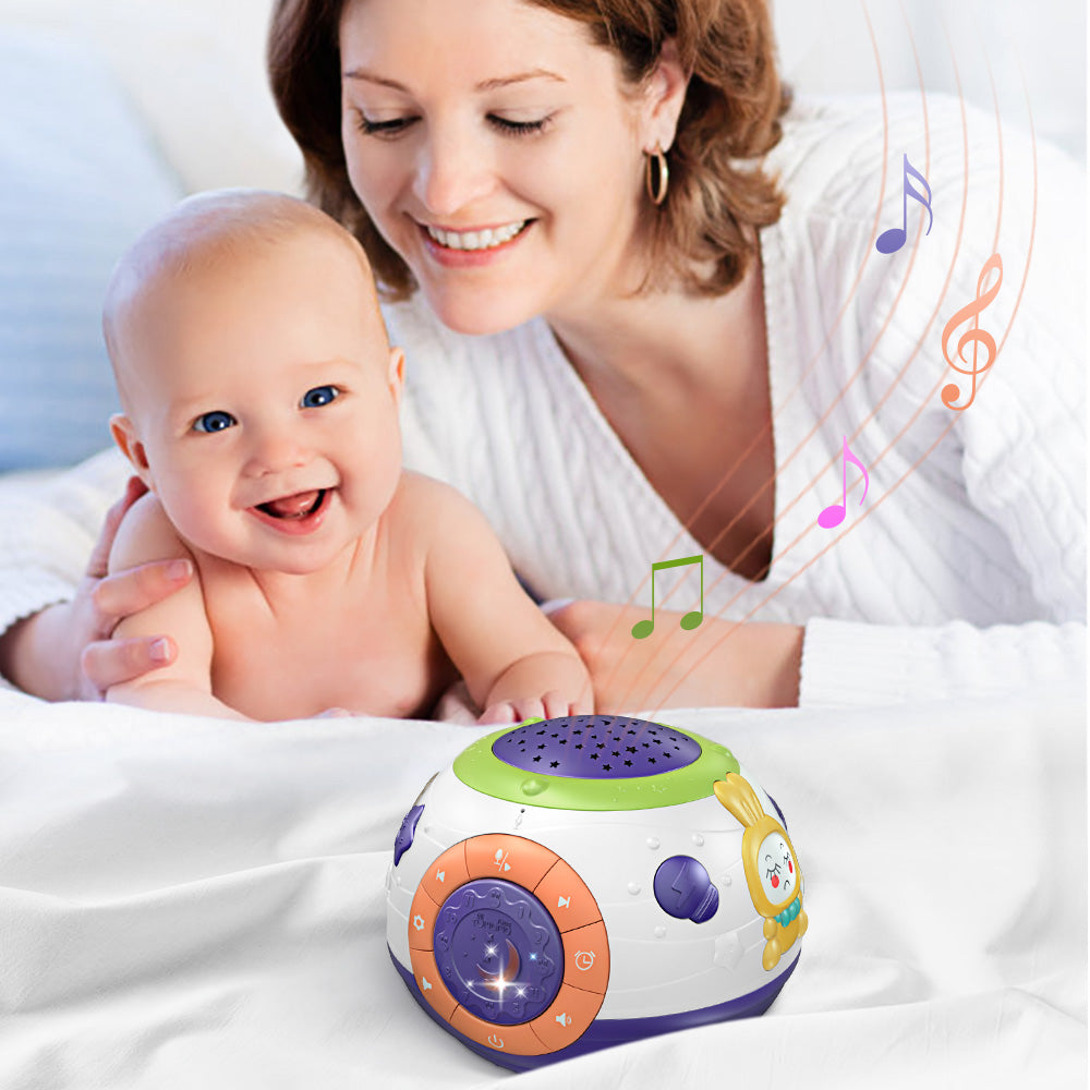 ⭐ Proyector de Luz Nocturna Cielo Estrellado para Niños | Música, Sonidos de Animales y Naturaleza, Piano y Nanás | 3 Colores, 4 Modos, Grabación y Reproducción