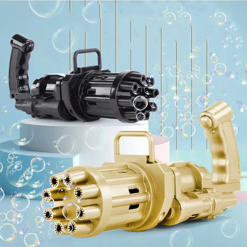 ⭐ Pistola de Burbujas para Niños 2 en 1 | Máquina de Burbujas + Ventilador | ABS Resistente, Colores Rosa/Oro/Negro | Ideal para Baño, Verano, Fiestas y Juegos