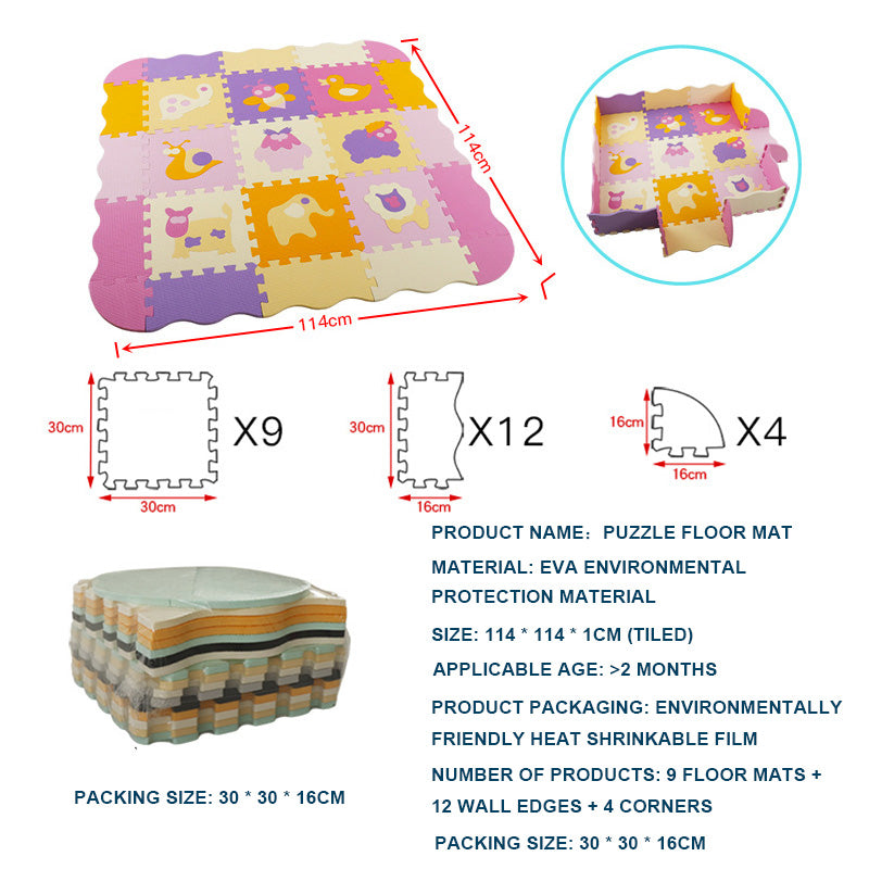 Alfombra de Gateo para Bebés EVA con Piezas Encajables – Tapete Infantil Antigolpes 1 cm