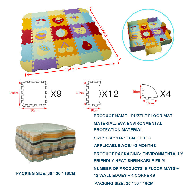 Alfombra de Gateo para Bebés EVA con Piezas Encajables – Tapete Infantil Antigolpes 1 cm