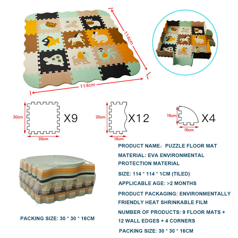 Alfombra de Gateo para Bebés EVA con Piezas Encajables – Tapete Infantil Antigolpes 1 cm