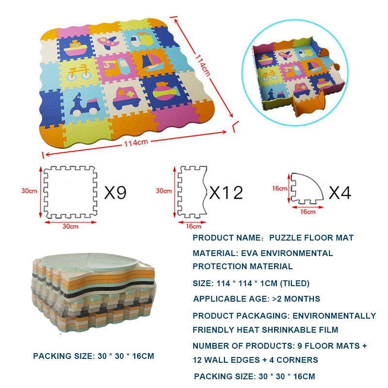 Alfombra de Gateo para Bebés EVA con Piezas Encajables – Tapete Infantil Antigolpes 1 cm