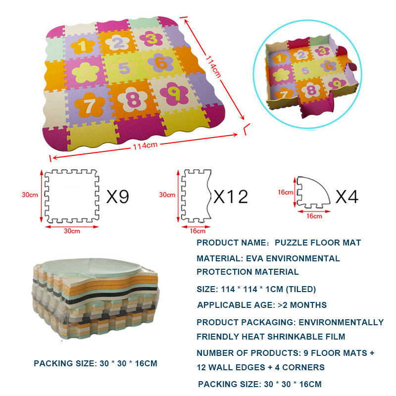 Alfombra de Gateo para Bebés EVA con Piezas Encajables – Tapete Infantil Antigolpes 1 cm