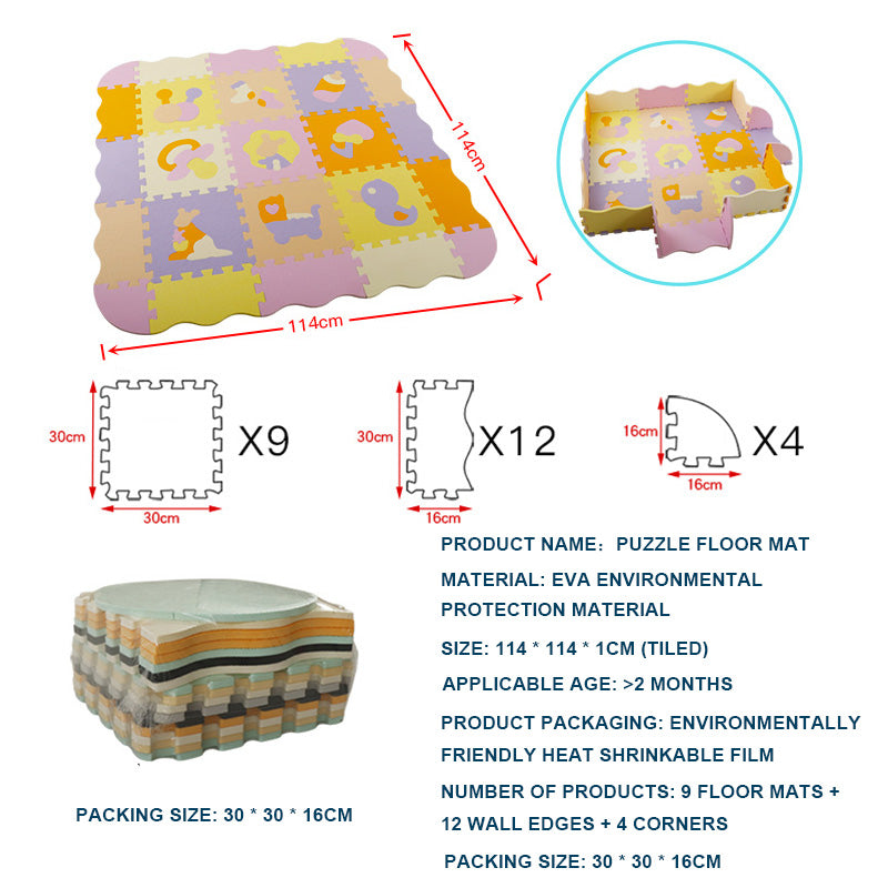 Alfombra de Gateo para Bebés EVA con Piezas Encajables – Tapete Infantil Antigolpes 1 cm
