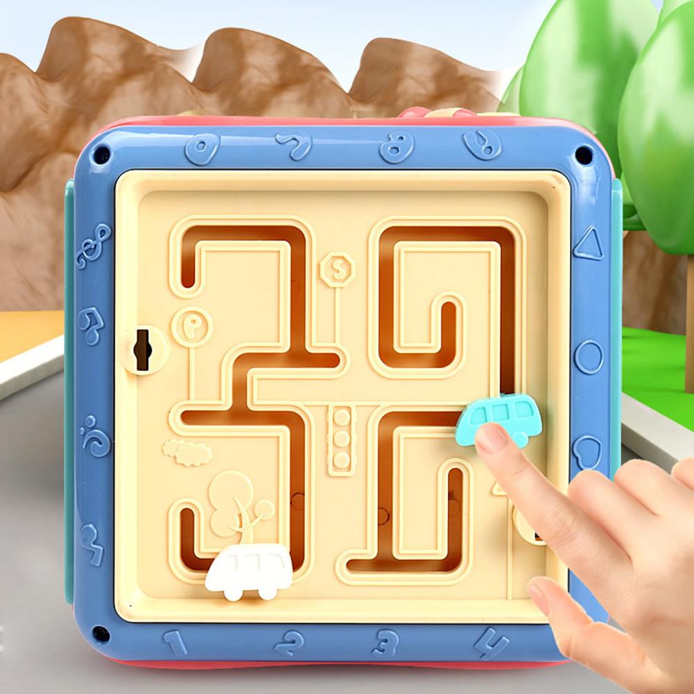 ⭐ Cubo Educativo Montessori 6 en 1 para Bebés | Hexaedro de Actividades con Laberinto, Engranajes, Formas y Aprendizaje Matemático