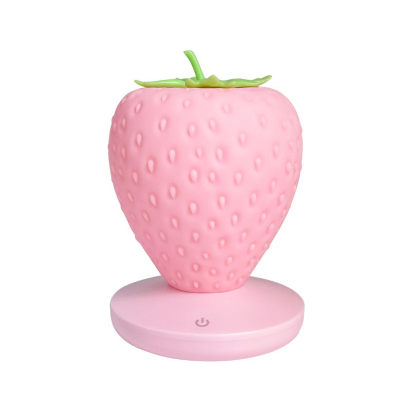 Luz Nocturna de Fresa USB – Lámpara LED de Silicona Suave con Control Táctil | Night Light Recargable para Dormitorio Infantil