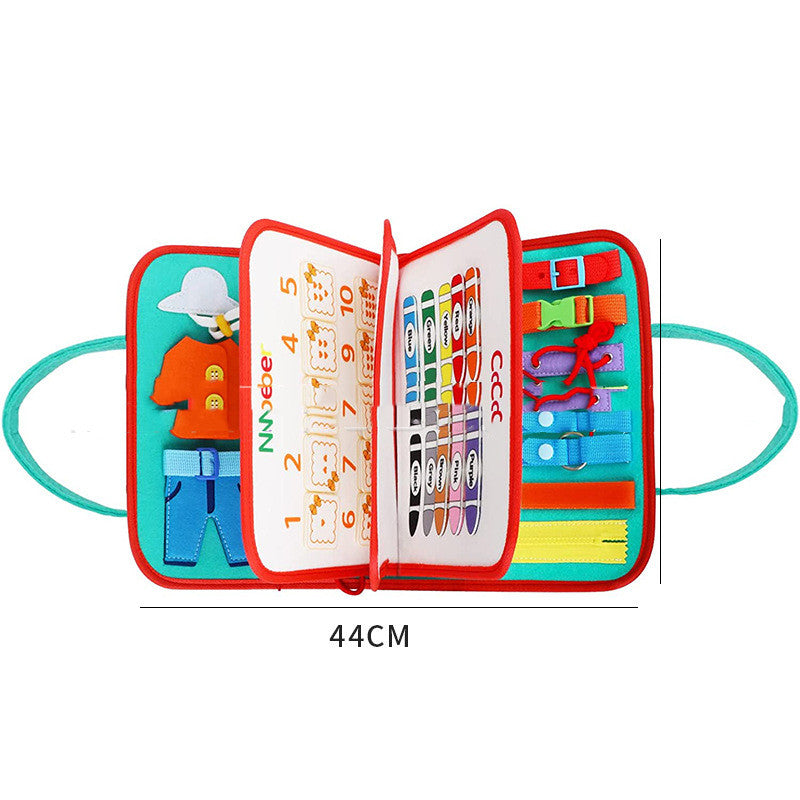 ⭐ Busy Book Montessori para Niños 1–5 Años | Libro Sensorial de Fieltro, Actividades de Vestir y Abotonar | Juguete Educativo Portátil, Viajes y Preescolar