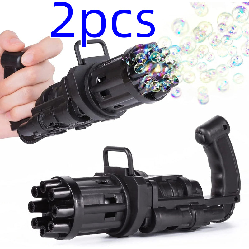 ⭐ Pistola de Burbujas para Niños 2 en 1 | Máquina de Burbujas + Ventilador | ABS Resistente, Colores Rosa/Oro/Negro | Ideal para Baño, Verano, Fiestas y Juegos