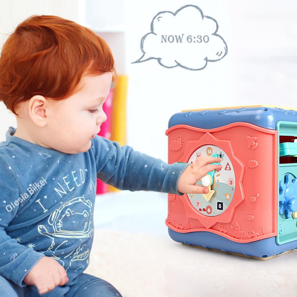 ⭐ Cubo Educativo Montessori 6 en 1 para Bebés | Hexaedro de Actividades con Laberinto, Engranajes, Formas y Aprendizaje Matemático