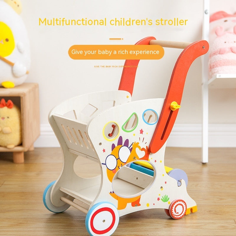 Andador Infantil de Madera Educativo – Carrito de Compras para Bebés y Niños | Juguete de Aprendizaje Temprano
