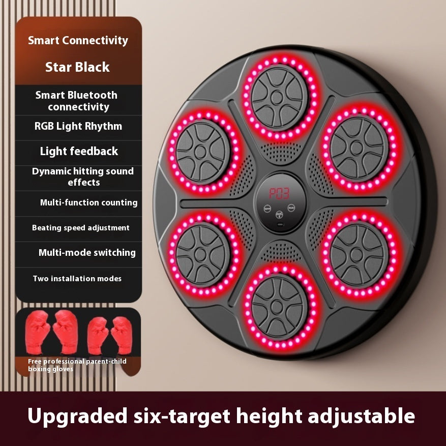 ⭐Máquina de Boxeo Musical con Luces RGB y Bluetooth | Entrenamiento en Casa, Velocidad Ajustable, Para Adultos y Niños | Kickboxing, Karate, Fitness