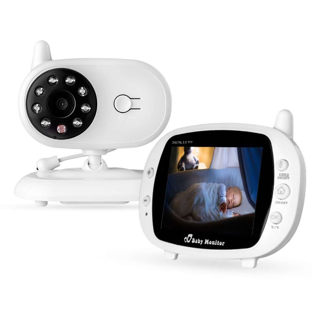 ⭐Monitor de Bebé con Cámara 3.5" | Visión Nocturna, Audio Bidireccional, Sensor de Temperatura, Lullabies y Transmisión Segura 2.4G