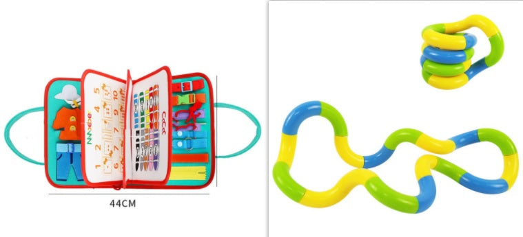 ⭐ Busy Book Montessori para Niños 1–5 Años | Libro Sensorial de Fieltro, Actividades de Vestir y Abotonar | Juguete Educativo Portátil, Viajes y Preescolar