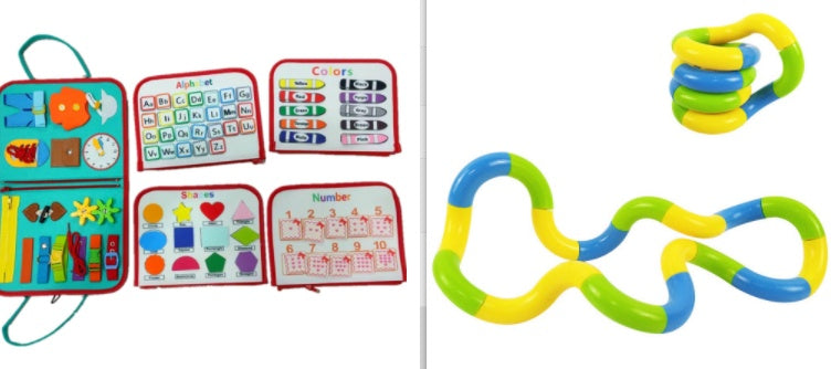⭐ Busy Book Montessori para Niños 1–5 Años | Libro Sensorial de Fieltro, Actividades de Vestir y Abotonar | Juguete Educativo Portátil, Viajes y Preescolar