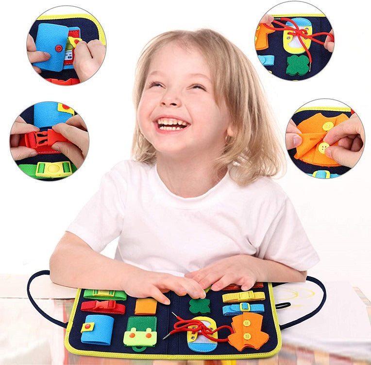 ⭐ Busy Book Montessori para Niños 1–5 Años | Libro Sensorial de Fieltro, Actividades de Vestir y Abotonar | Juguete Educativo Portátil, Viajes y Preescolar