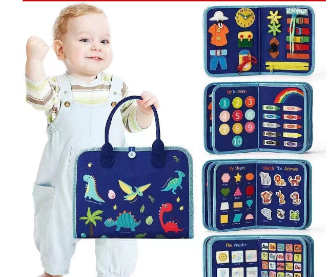 ⭐ Busy Book Montessori para Niños 1–5 Años | Libro Sensorial de Fieltro, Actividades de Vestir y Abotonar | Juguete Educativo Portátil, Viajes y Preescolar