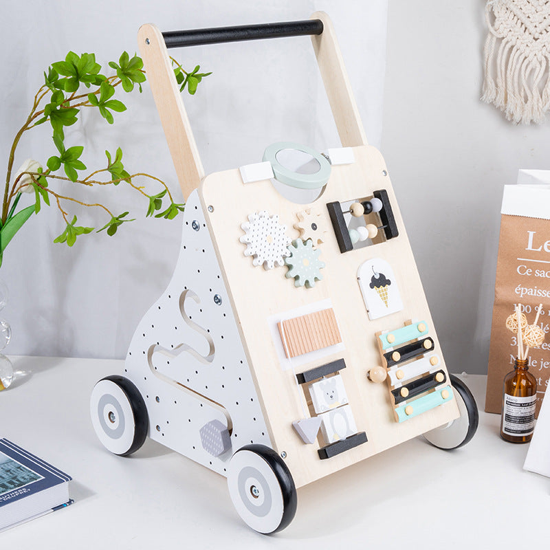 Andador Infantil de Madera Educativo – Carrito de Compras para Bebés y Niños | Juguete de Aprendizaje Temprano