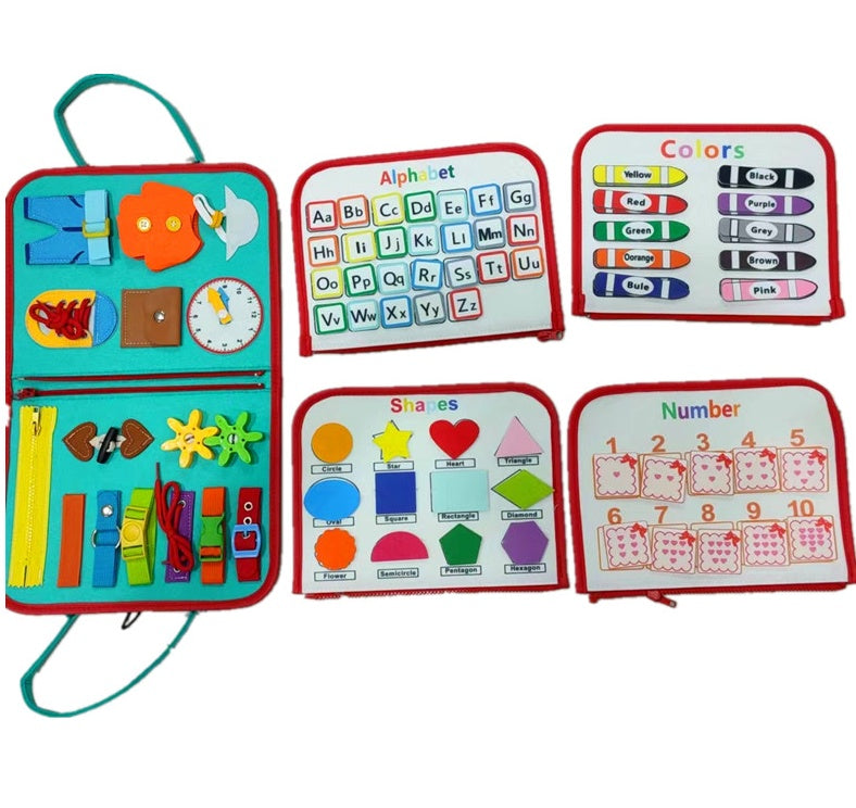 ⭐ Busy Book Montessori para Niños 1–5 Años | Libro Sensorial de Fieltro, Actividades de Vestir y Abotonar | Juguete Educativo Portátil, Viajes y Preescolar