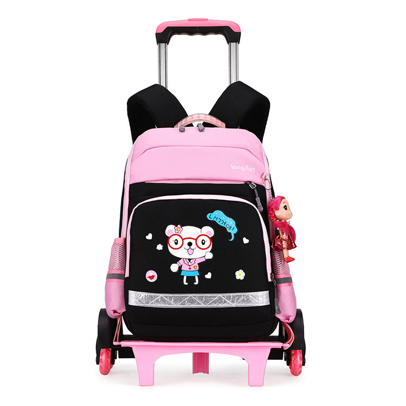 ⭐ Schulrucksack mit abnehmbaren Rollen – Koreanischer Stil | 36–55 l, wasserdicht, leicht und atmungsaktiv (Oxford-Gewebe) | Für Jungen und Mädchen der Grundschule