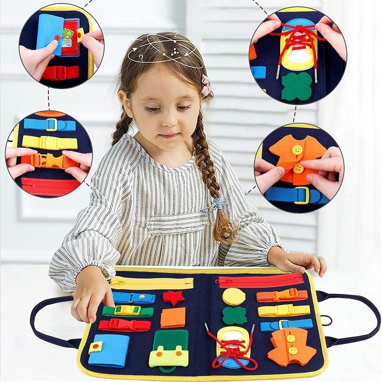 ⭐ Busy Book Montessori para Niños 1–5 Años | Libro Sensorial de Fieltro, Actividades de Vestir y Abotonar | Juguete Educativo Portátil, Viajes y Preescolar