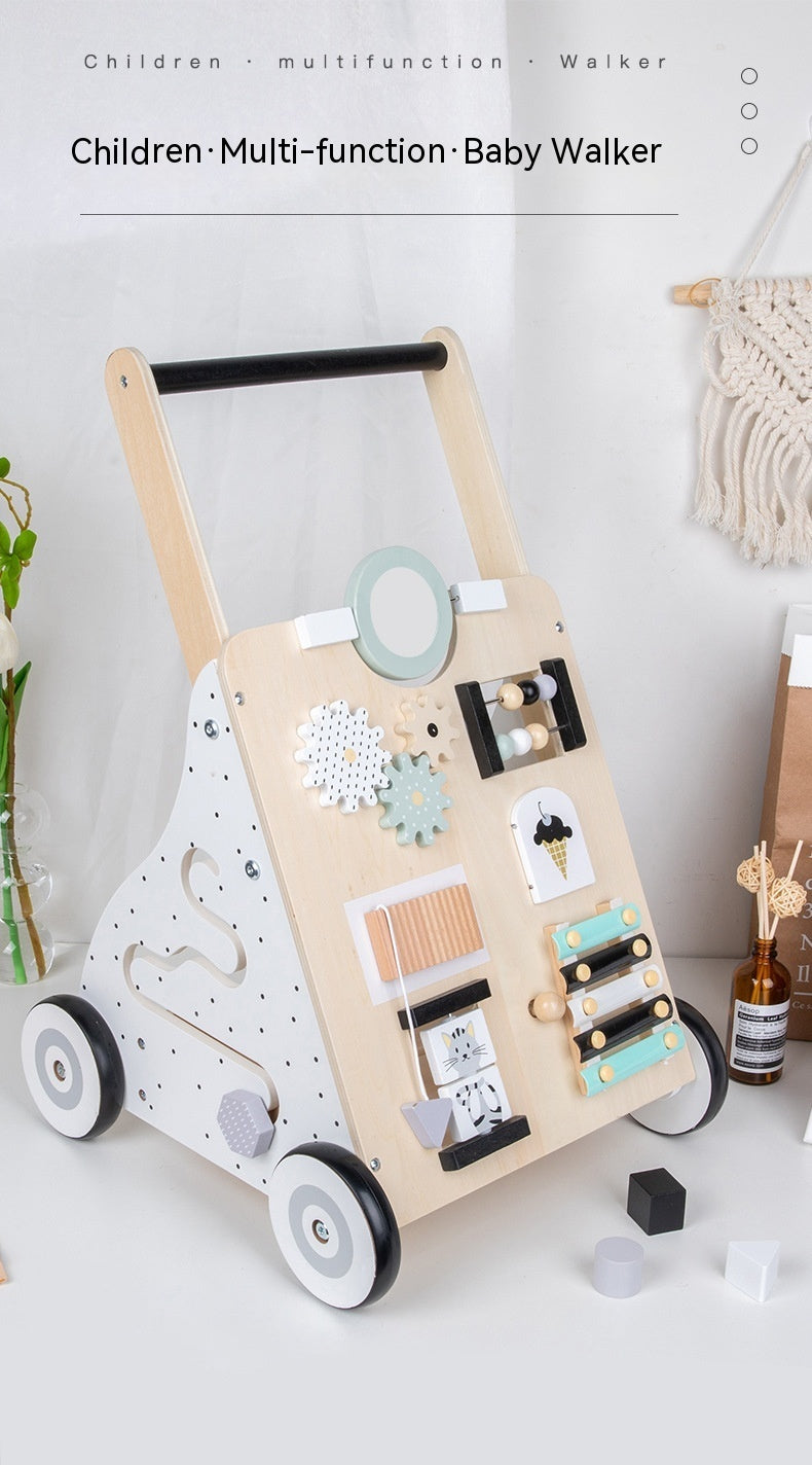 Andador Infantil de Madera Educativo – Carrito de Compras para Bebés y Niños | Juguete de Aprendizaje Temprano